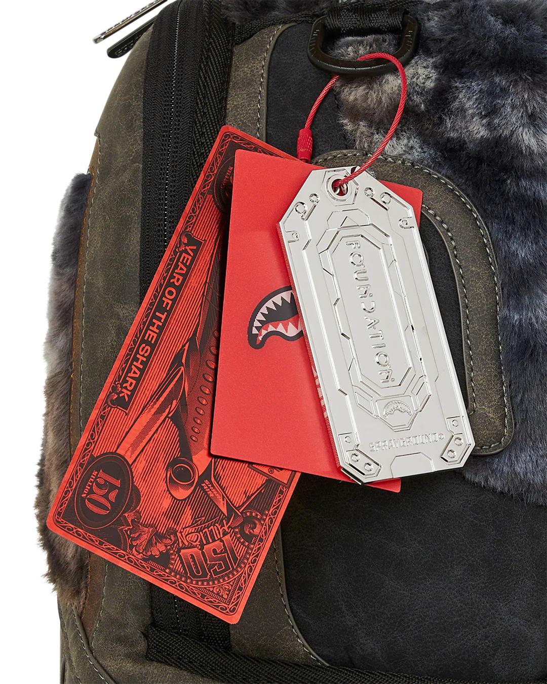 Sprayground FOUNDATION DAYS FUR COAT SHARK BACKPACK
