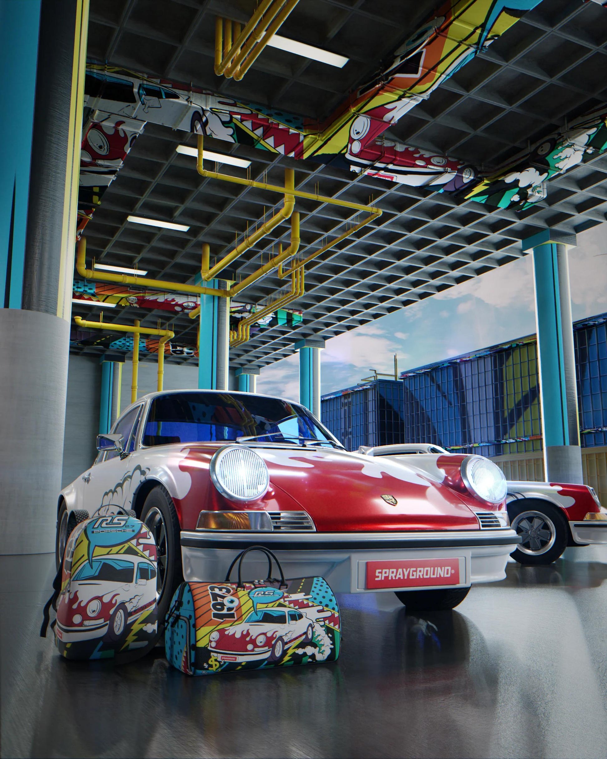 Sprayground PORSCHE 1972 COLLAB DUFFLE (ONLY 1,911 UNITS MADE)