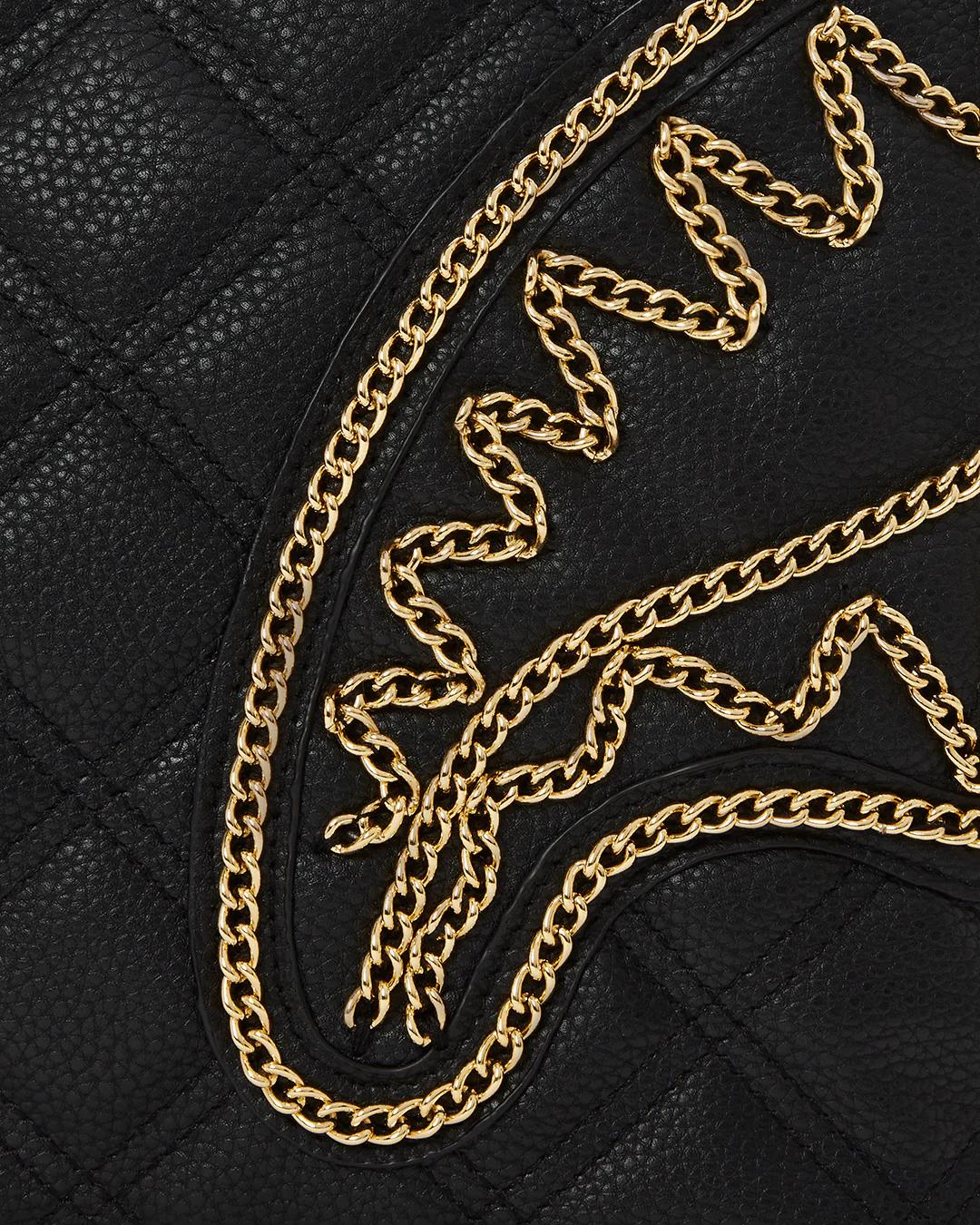 Sprayground NOIR QUILT GOLD CHAIN SHARK TOTE