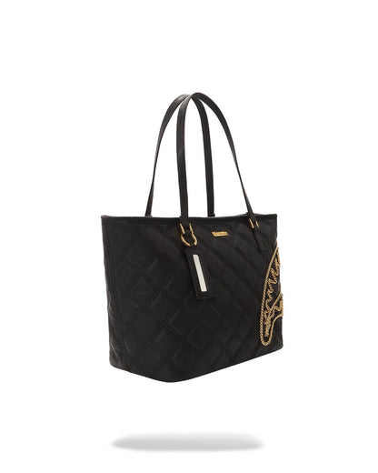 Sprayground NOIR QUILT GOLD CHAIN SHARK TOTE