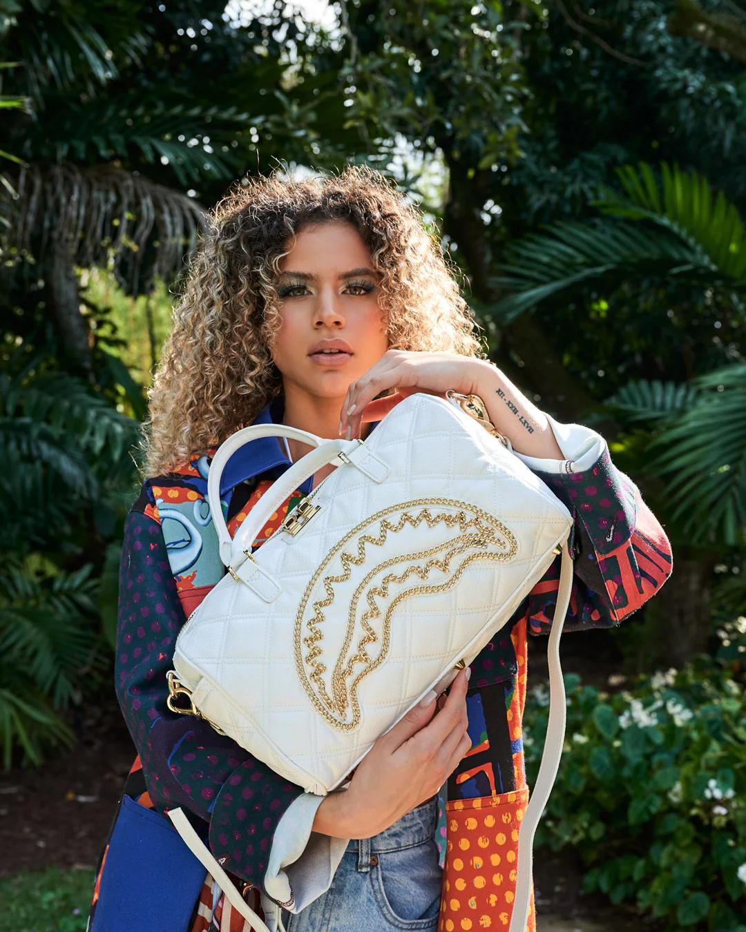 Sprayground RIVIERA LE BLANC GOLD CHAIN SHARK MINI DUFFLE