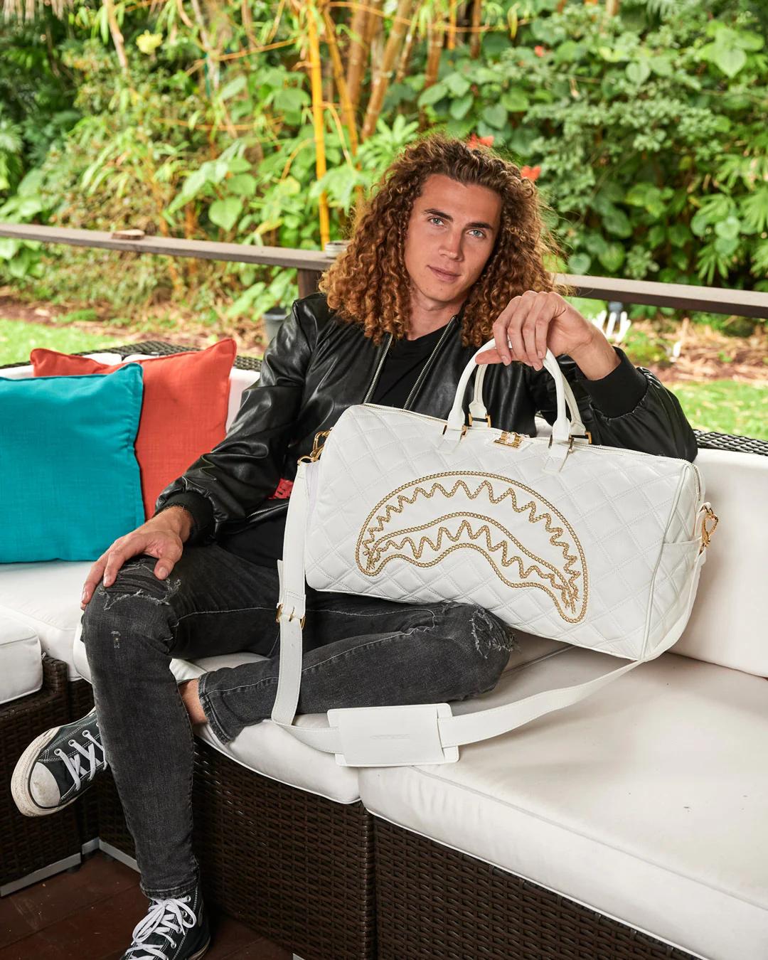 Sprayground RIVIERA LE BLANC GOLD CHAIN SHARK DUFFLE