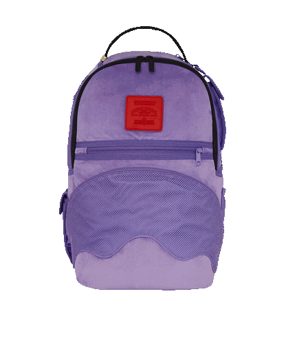 Sprayground NOOO WAY!!! A REVERSIBLE BACKPACK - PURPLE VELOUR TO OG SHARKS IN PARI