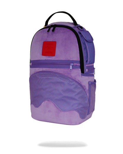 Sprayground NOOO WAY!!! A REVERSIBLE BACKPACK - PURPLE VELOUR TO OG SHARKS IN PARI