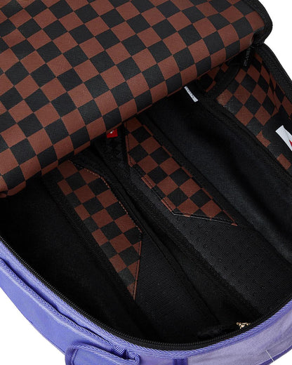 Sprayground NOOO WAY!!! A REVERSIBLE BACKPACK - PURPLE VELOUR TO OG SHARKS IN PARI