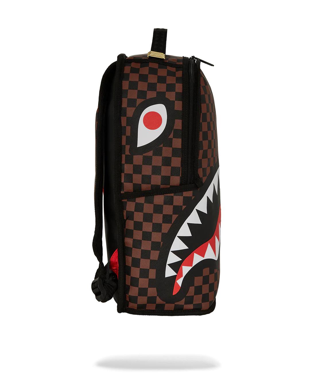 Sprayground NOOO WAY!!! A REVERSIBLE BACKPACK - PURPLE VELOUR TO OG SHARKS IN PARI
