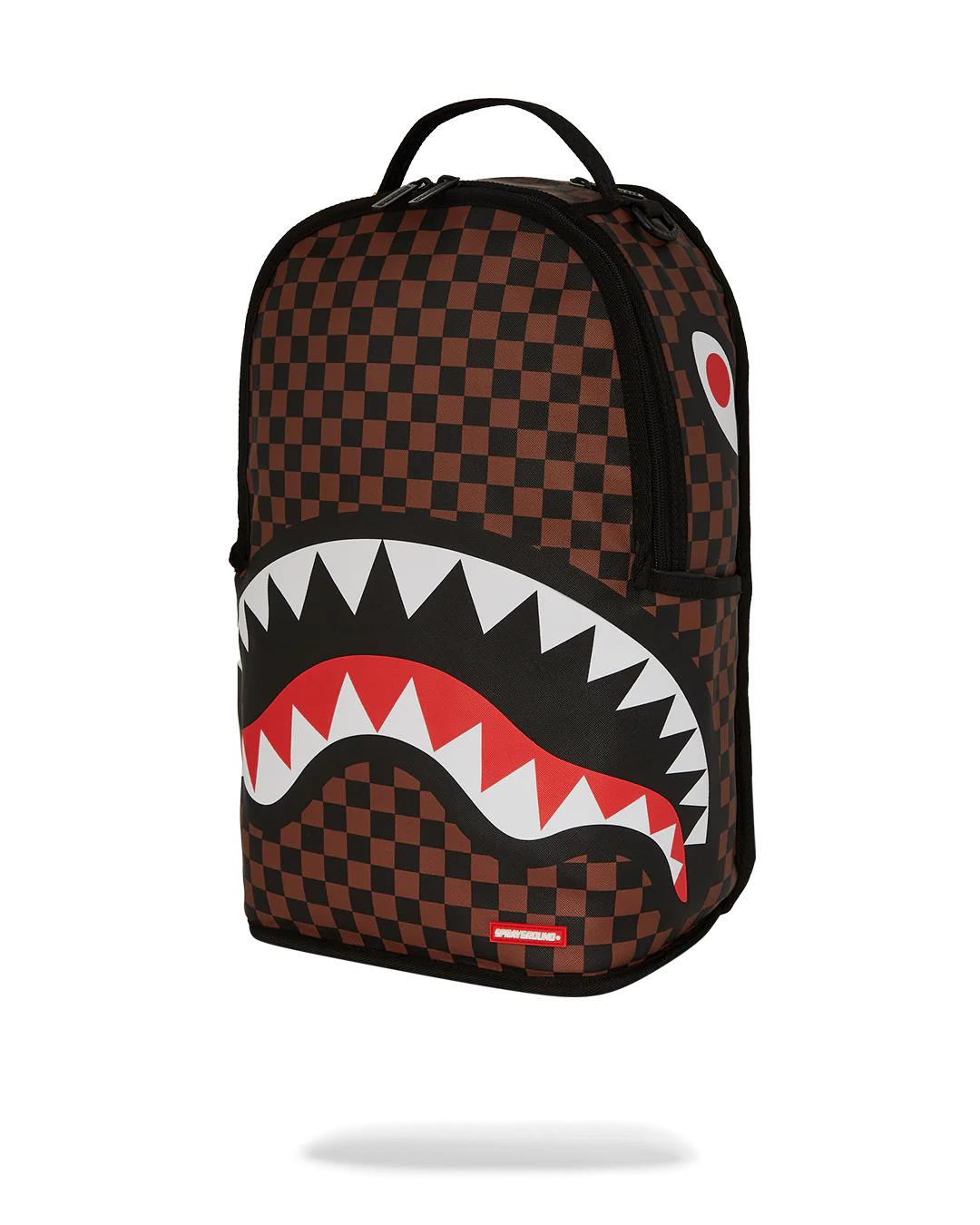 Sprayground NOOO WAY!!! A REVERSIBLE BACKPACK - PURPLE VELOUR TO OG SHARKS IN PARI