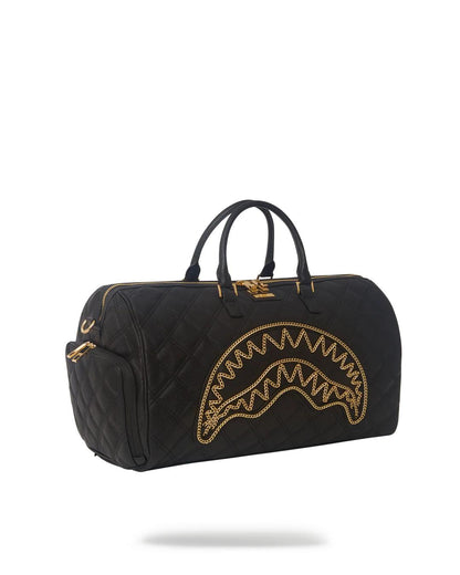 Sprayground NOIR QUILT GOLD CHAIN SHARK DUFFLE
