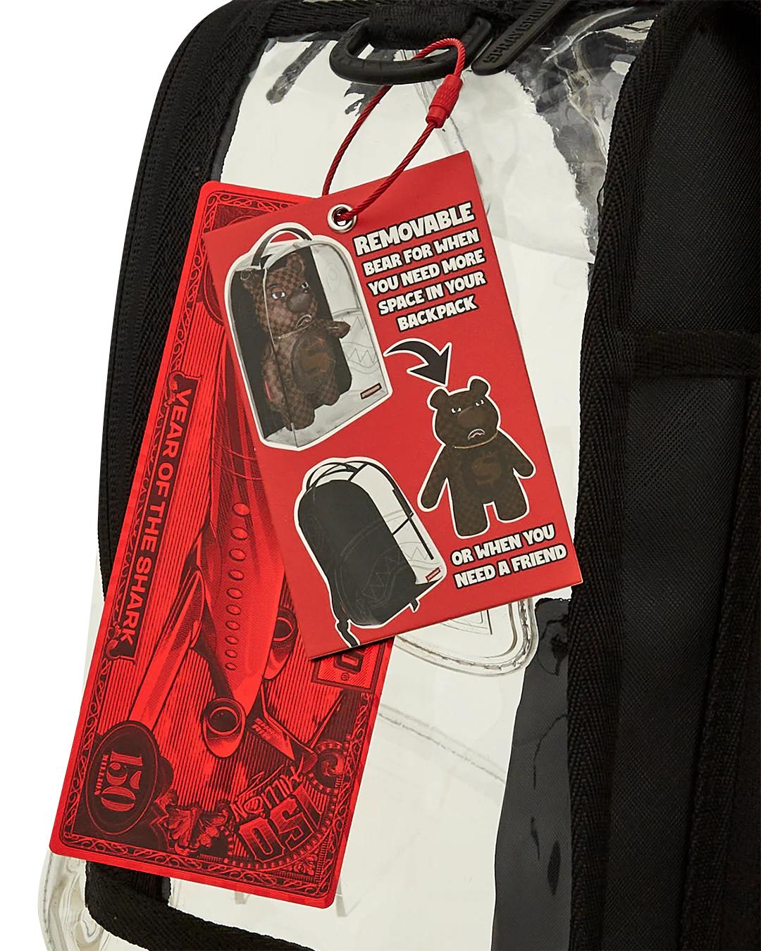 Sprayground CLEAR BACKPACK - SHARKS IN PARIS BEAR