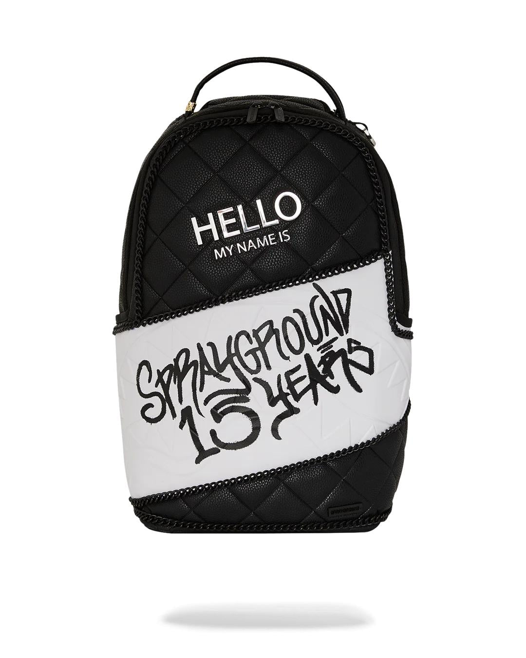 Sprayground HELLO MY NAME IS 15 YEARS QUILTED BACKPACK (SUPER RARE)