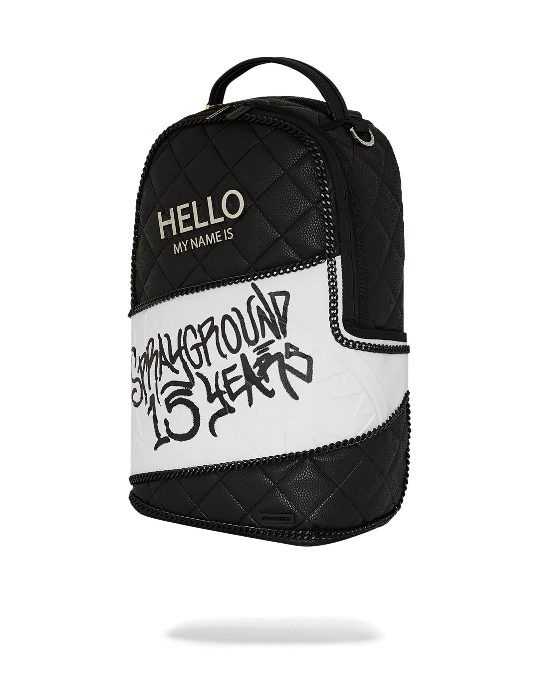 Sprayground HELLO MY NAME IS 15 YEARS QUILTED BACKPACK (SUPER RARE)
