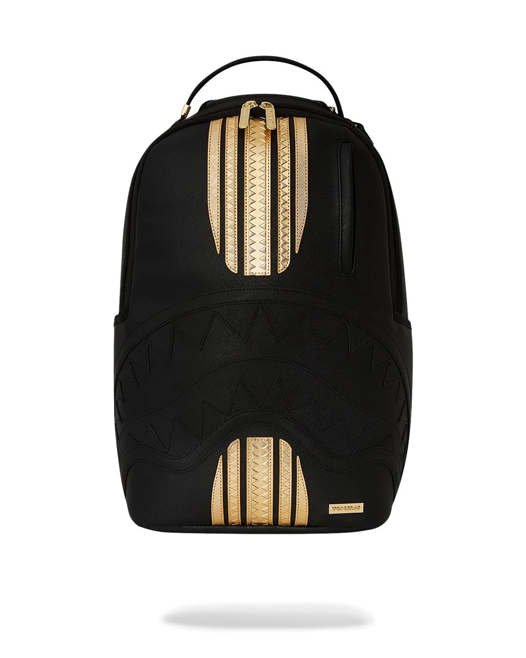 Sprayground GOLD AND BLACK RACING STRIPES BACKPACK