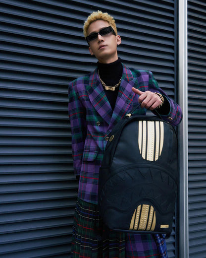 Sprayground GOLD AND BLACK RACING STRIPES BACKPACK