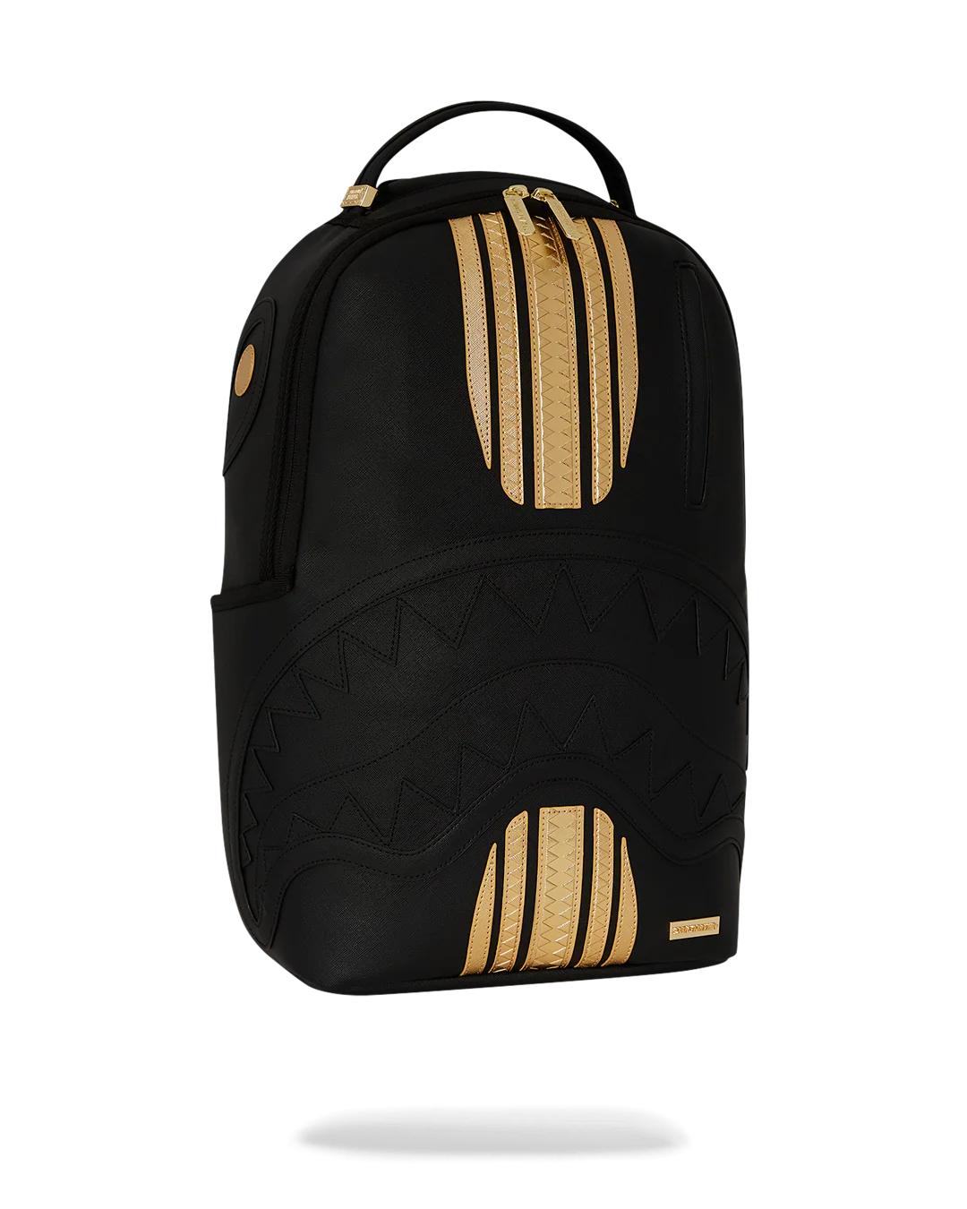 Sprayground GOLD AND BLACK RACING STRIPES BACKPACK