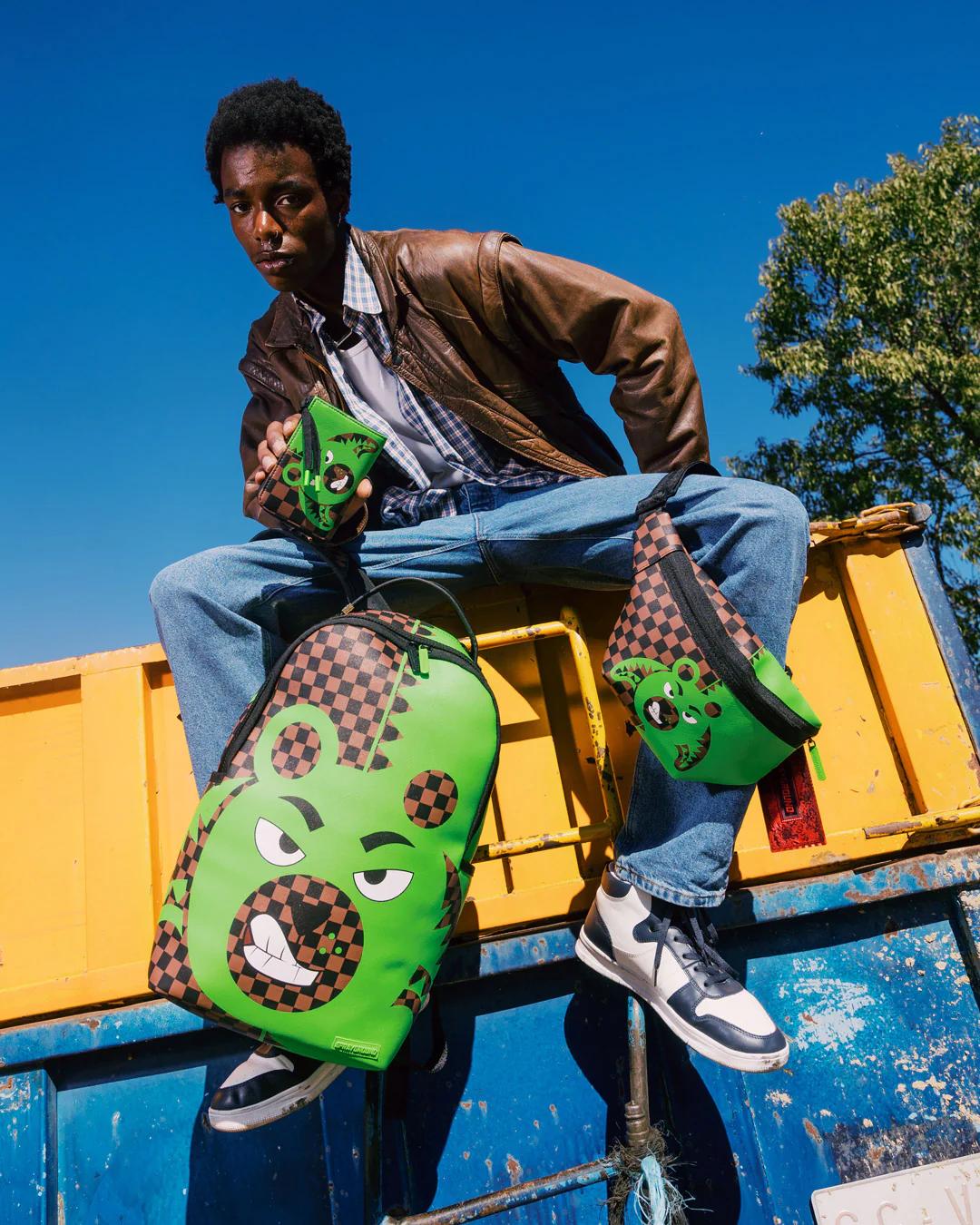 Sprayground GREEN MONEY BEAR DLXSV BACKPACK