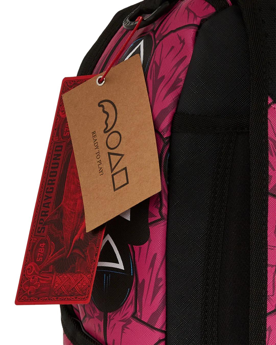 Sprayground SQUID GAME COLLAB FRONT MAN & PINK GUARD SHARKS BACKPACK